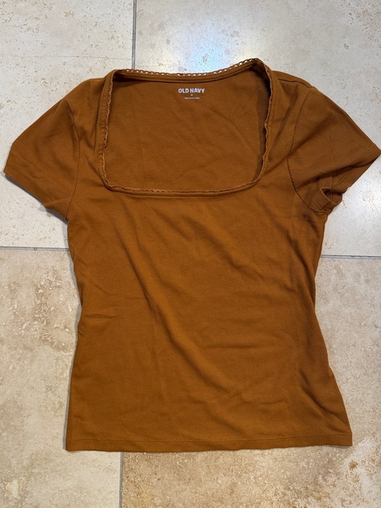 Old Navy Tops - Old Navy Short Sleeve Square Neck Tee - Rust Brown